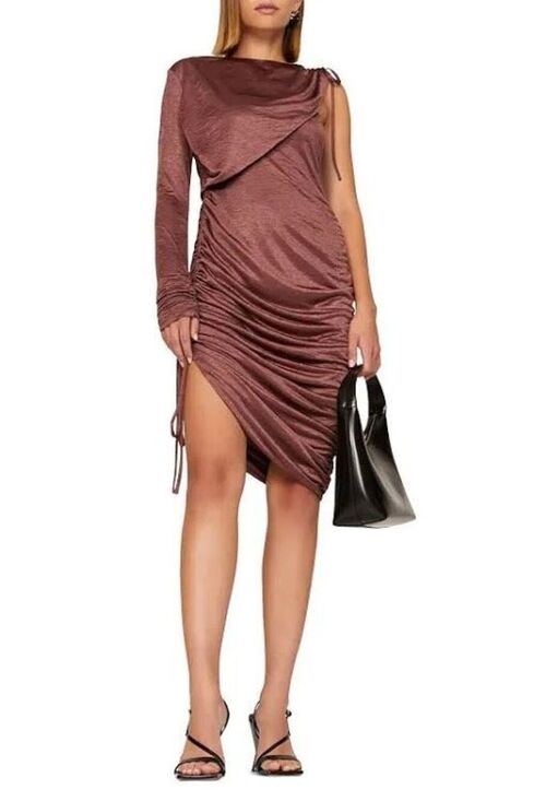 WHIT Dresses & Skirts - Collective Brown Ruched Dress by Love Whit